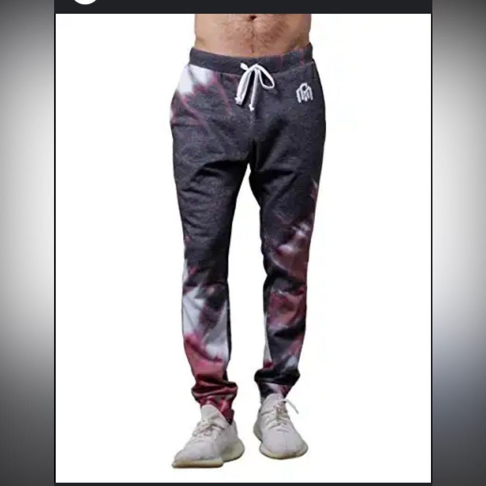 Into the AM Tie-Dye Joggers in Black and Red